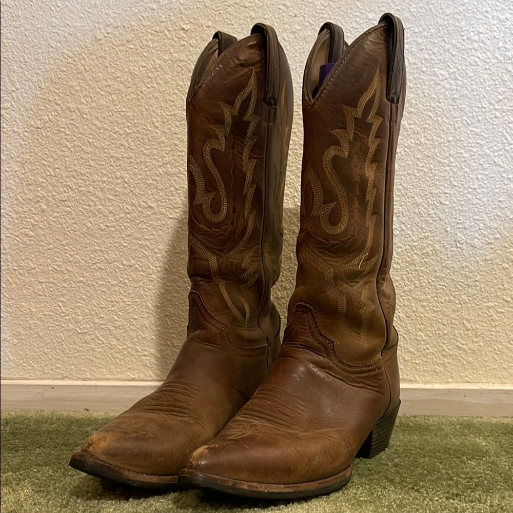 Justin Cowgirl Boots Leather 7.5